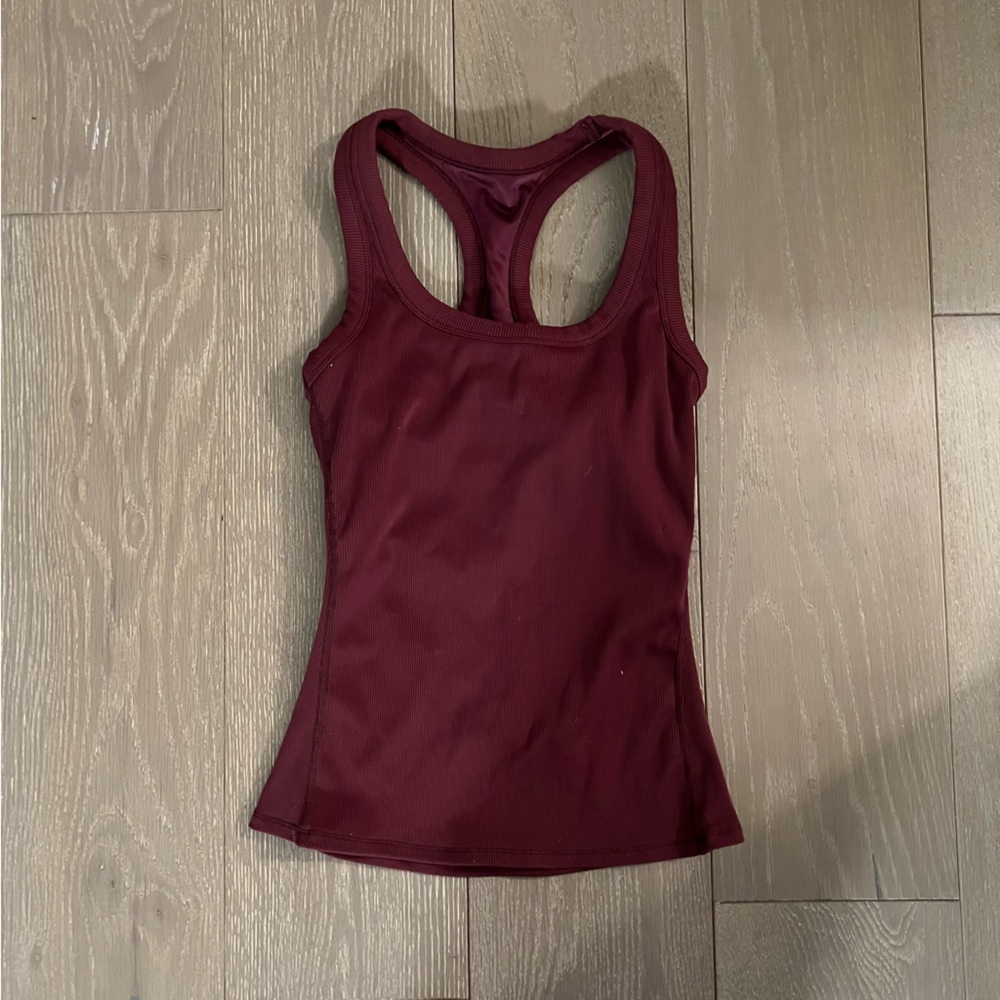 Burgundy Alo Padded Tank Top